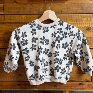 Zara Girls Floral Pattern Kids Sweatshirt
